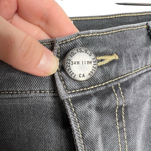 Current/Elliott Sample Gray Mid Rise Raw Step Hem Cropped Distressed Jeans - Picture 11 of 13